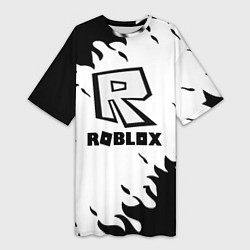Женская длинная футболка Roblox fire games