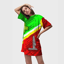 Футболка женская длинная Флаг Зеленограадского АО, цвет: 3D-принт — фото 2