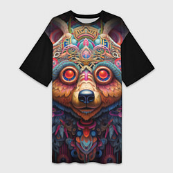 Женская длинная футболка Фэнтази медведь