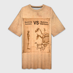 Женская длинная футболка Медицина против ветеринарии