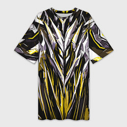 Женская длинная футболка Острый металл жёлтый