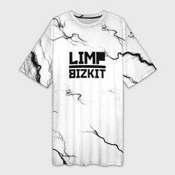 Футболка женская длинная Limp bizkit storm black, цвет: 3D-принт