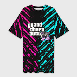 Женская длинная футболка GTA6 vice city game
