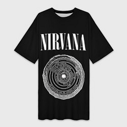 Женская длинная футболка Nirvana Inferno