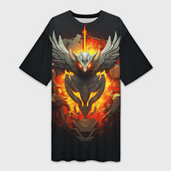 Женская длинная футболка Огненный символ орла