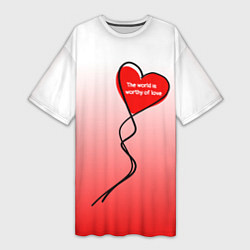Женская длинная футболка Этот мир достоин любви