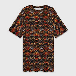 Женская длинная футболка Паттерн абстрактный плиткой