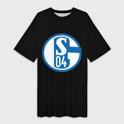 Футболка женская длинная Schalke 04 fc club sport, цвет: 3D-принт