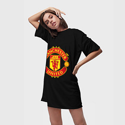 Футболка женская длинная Manchester United fc club, цвет: 3D-принт — фото 2