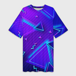 Женская длинная футболка Neon Pattern colored