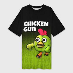 Женская длинная футболка Chicken Gun - Zombie Chicken