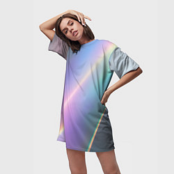 Футболка женская длинная Металлическая голография, цвет: 3D-принт — фото 2