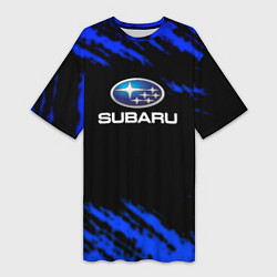 Женская длинная футболка Subaru текстура авто
