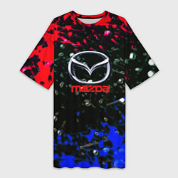 Женская длинная футболка Mazda краски абстракция спорт