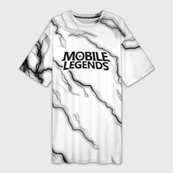 Футболка женская длинная Mobile legends молнии, цвет: 3D-принт