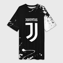 Женская длинная футболка Juventus краски белые