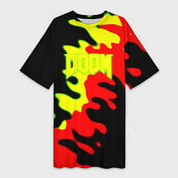 Женская длинная футболка Doom mars abstract