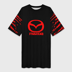 Женская длинная футболка Mazda краски красные штрихи