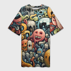 Женская длинная футболка Странная абстракция