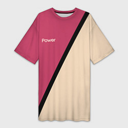 Женская длинная футболка Power бежево-розовый
