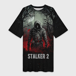 Женская длинная футболка Stalker 2 dark mode