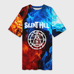 Женская длинная футболка Silent hill огненный стиль