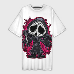Женская длинная футболка Scream мульт