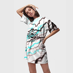 Футболка женская длинная Godsmack storm текстура, цвет: 3D-принт — фото 2