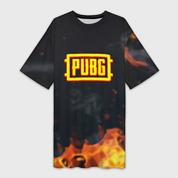 Женская длинная футболка Pubg fire abstraction