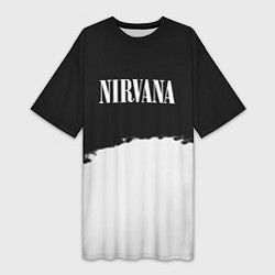Женская длинная футболка Nirvana текстура