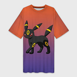 Женская длинная футболка Умбреон покемон-кот