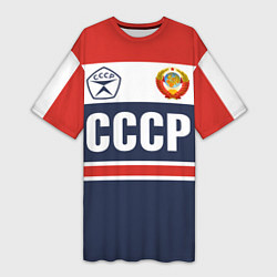 Футболка женская длинная СССР - Союз Советских Социалистических Республик, цвет: 3D-принт