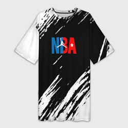 Женская длинная футболка Basketball текстура краски nba
