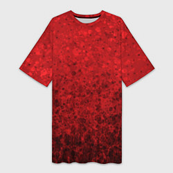 Женская длинная футболка Насыщенный красный абстракция