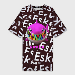 Футболка женская длинная Esskeetit logo pattern, цвет: 3D-принт