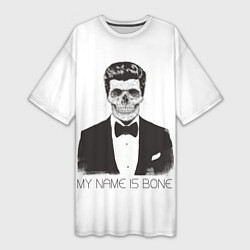 Женская длинная футболка My name is Bone