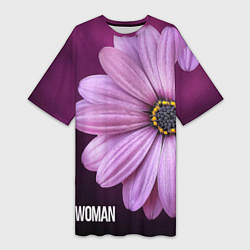 Женская длинная футболка Фиолетовый цветок - WOMAN