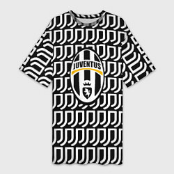 Футболка женская длинная Juventus pattern fc, цвет: 3D-принт