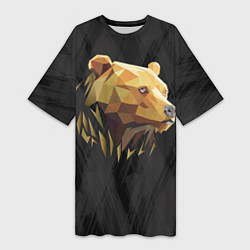 Женская длинная футболка Русский бурый медведь 2024