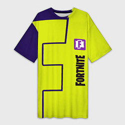 Футболка женская длинная Fortnite logo yellow game, цвет: 3D-принт