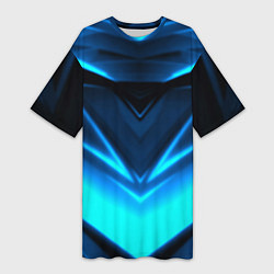 Женская длинная футболка Geometry stripes неон