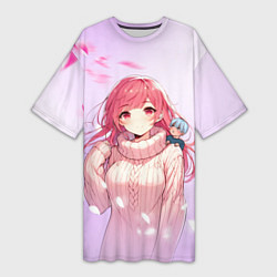 Женская длинная футболка Юки - Любовь с кончиков пальцев