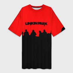 Женская длинная футболка Linkin park rock team