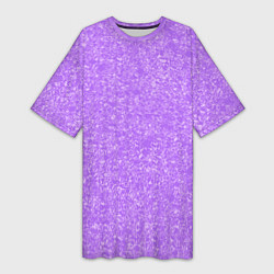 Футболка женская длинная Светло-сиреневый водная гладь, цвет: 3D-принт