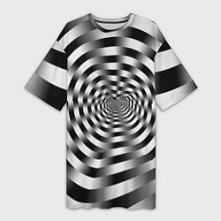 Женская длинная футболка Оптическая иллюзия спиральное заклинание