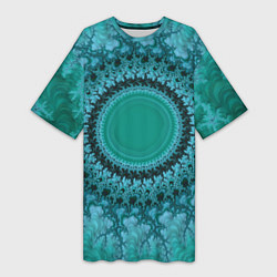 Женская длинная футболка Круговой фрактал