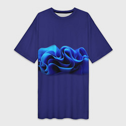 Женская длинная футболка Синие воланы графика