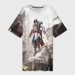 Женская длинная футболка Assassins creed town