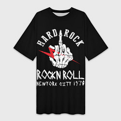 Женская длинная футболка Хард-рок, рок-н-ролл
