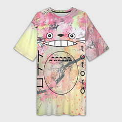 Женская длинная футболка Totoro moy sosed x